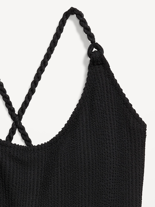 Image number 9 showing, Ribbed Braided-Strap One-Piece Swimsuit