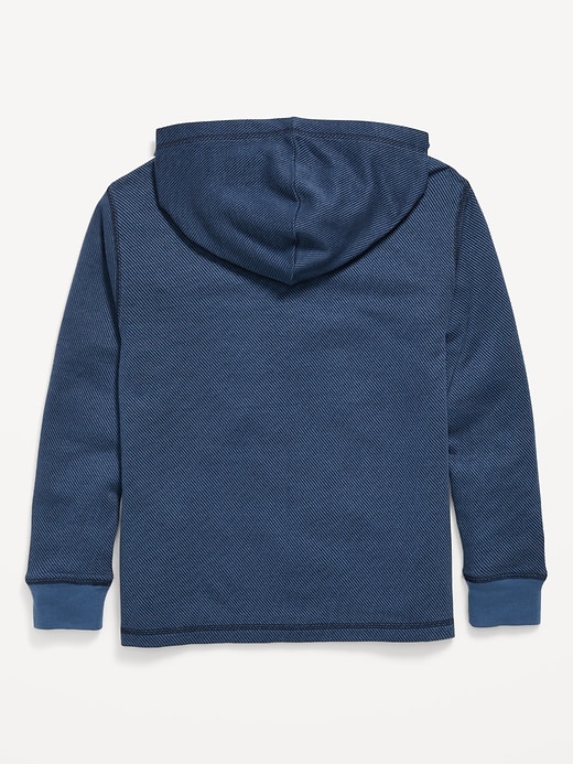 Image number 3 showing, Cozy Hooded Henley Sweater for Boys