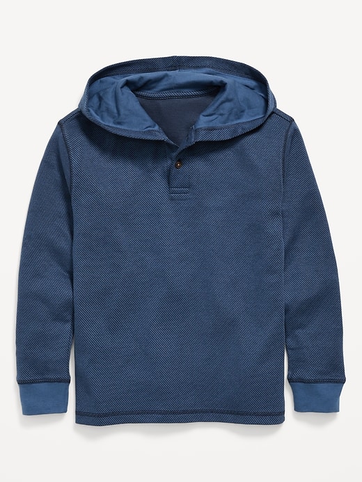 Image number 2 showing, Cozy Hooded Henley Sweater for Boys