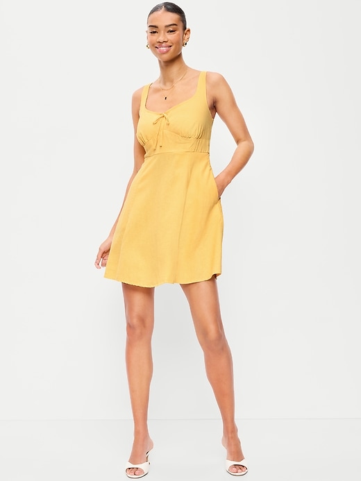 Image number 1 showing, Fit & Flare Linen Mini Dress