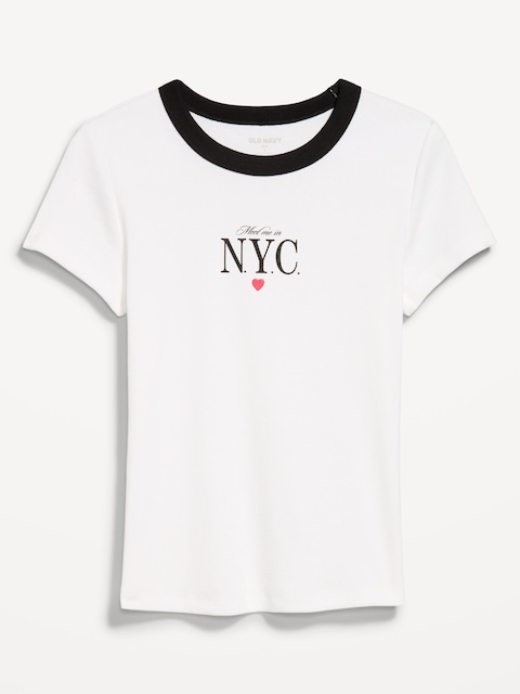 Snug Ribbed Crop T-Shirt