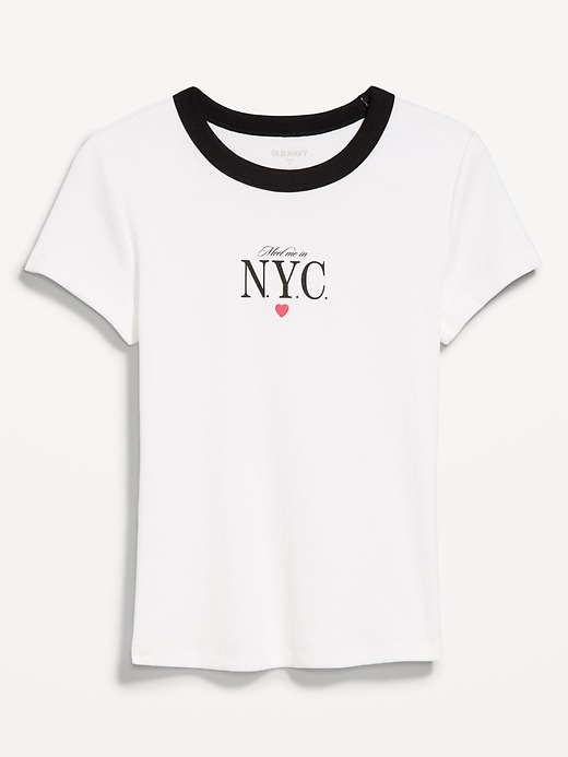 Image number 3 showing, Snug Ribbed Crop T-Shirt