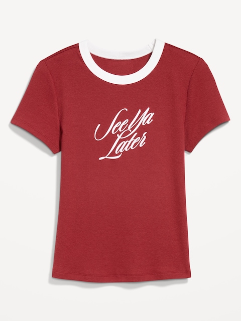 Snug Ribbed Crop T-Shirt