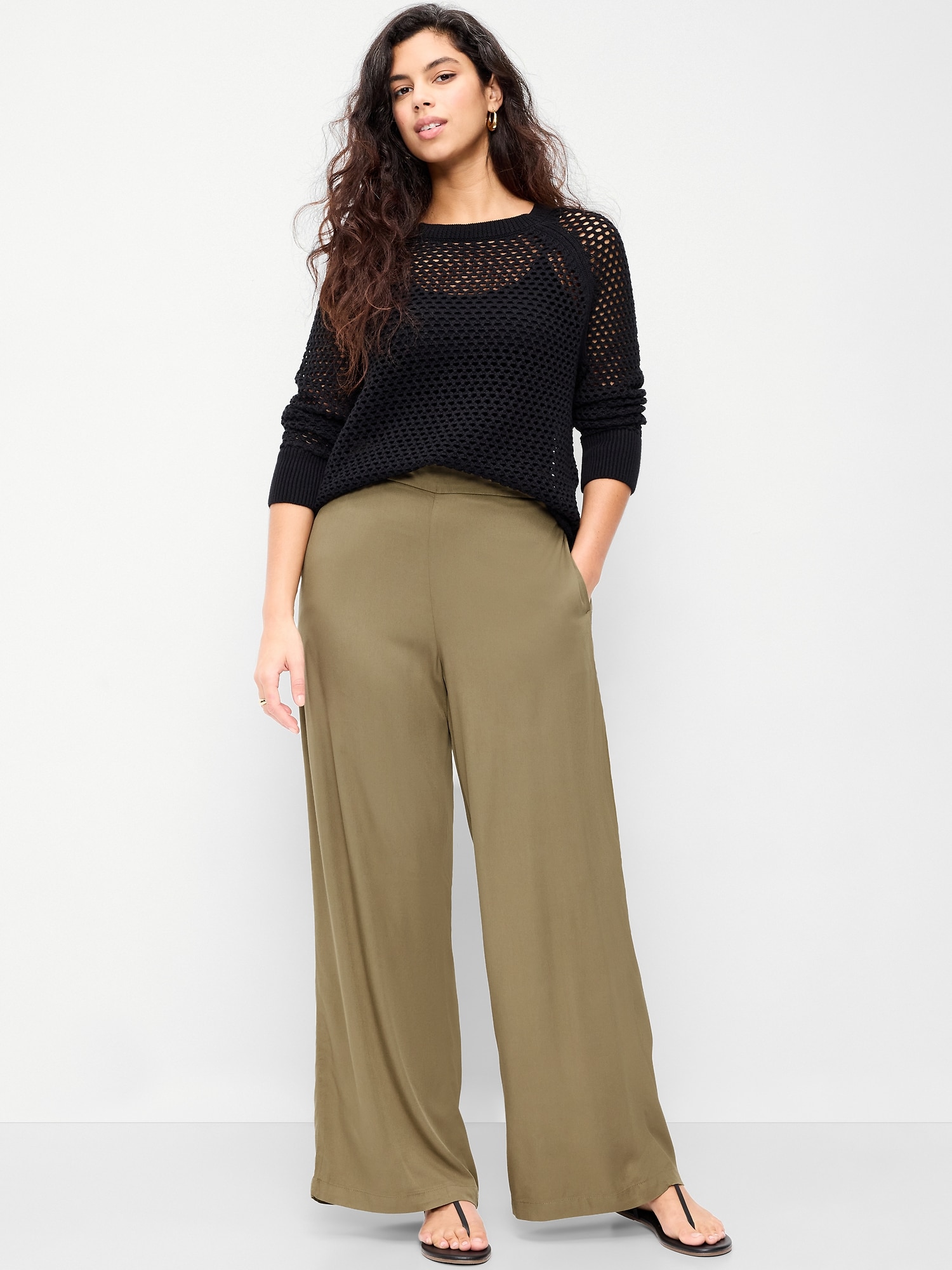 High-Waisted Playa Wide-Leg Pants