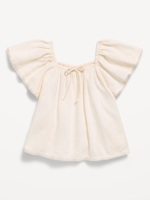 Image number 1 showing, Short-Sleeve Linen-Blend Top for Toddler Girls