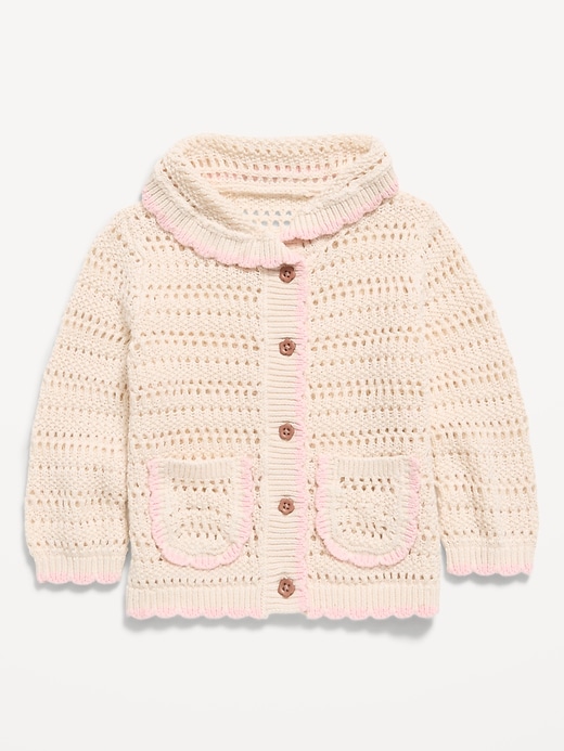 L'image numéro 1 présente Cardigan en tricot crocheté pour bébé