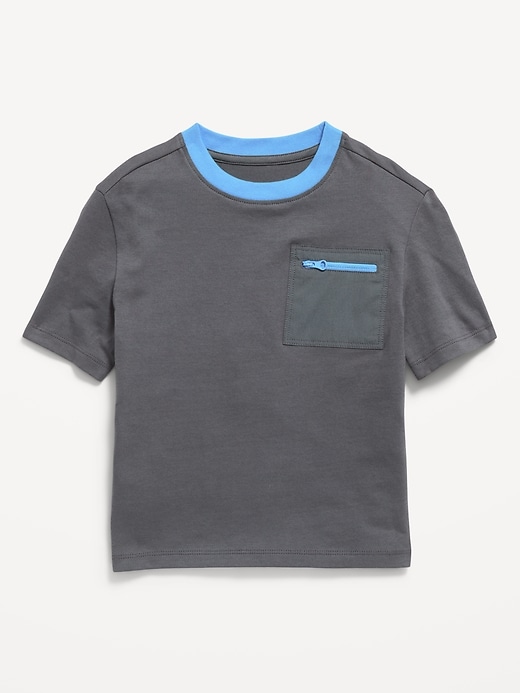 Image number 1 showing, Oversized Short-Sleeve Utility Pocket T-Shirt for Toddler Boys