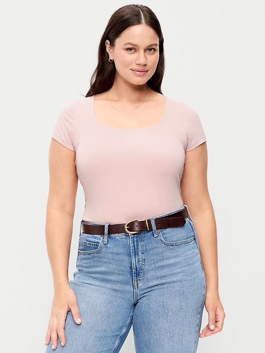 Image number 5 showing, Hug Double-Layer Scoop-Neck Top