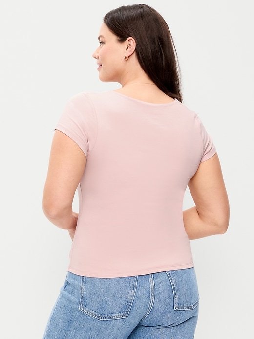 Image number 6 showing, Hug Double-Layer Scoop-Neck Top