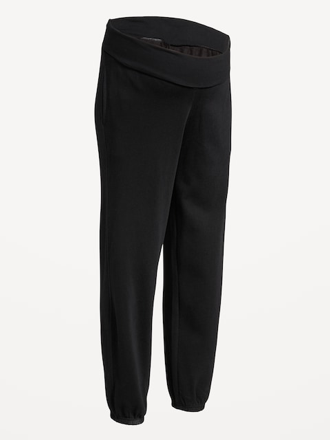 Maternity Rollover-Waist Fleece Jogger