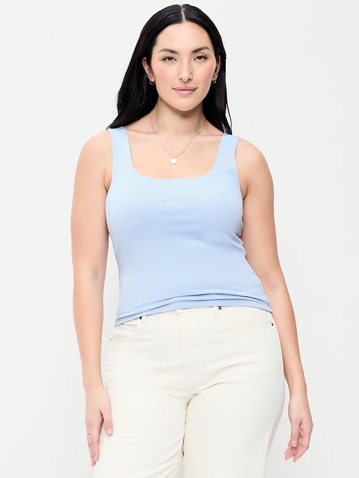 Image number 5 showing, Hug Double-Layer Scoop-Neck Tank Top