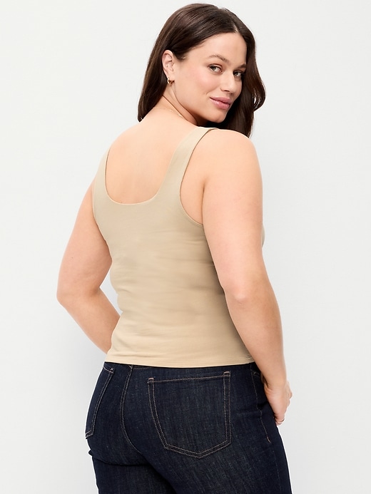 Image number 6 showing, Hug Double-Layer Scoop-Neck Tank Top