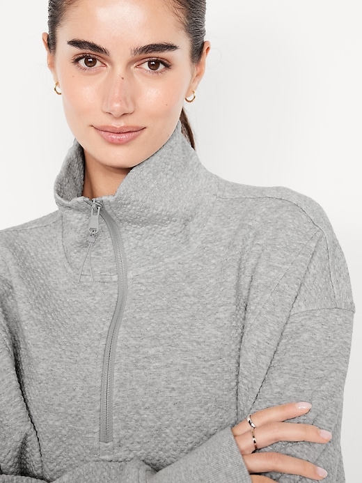 Image number 4 showing, Dynamic Fleece Oversized Textured Tunic Sweatshirt