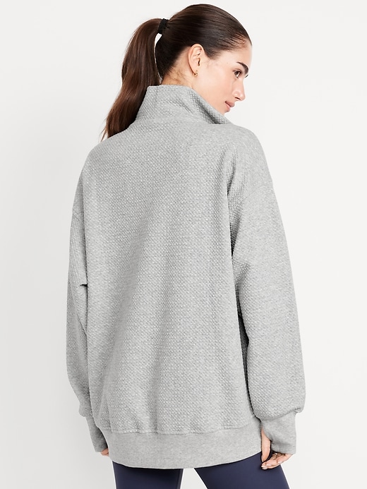 Image number 2 showing, Dynamic Fleece Oversized Textured Tunic Sweatshirt