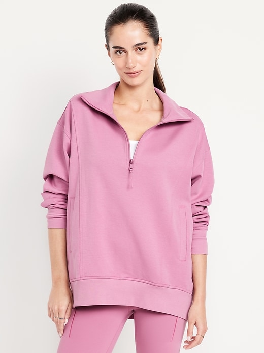 Image number 1 showing, Dynamic Fleece Half-Zip Tunic Sweatshirt