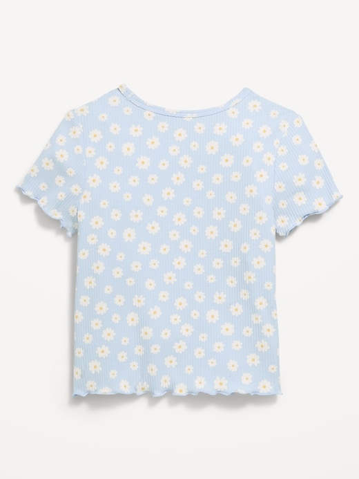 Image number 2 showing, Printed Short-Sleeve Lettuce-Edge T-Shirt for Toddler Girls