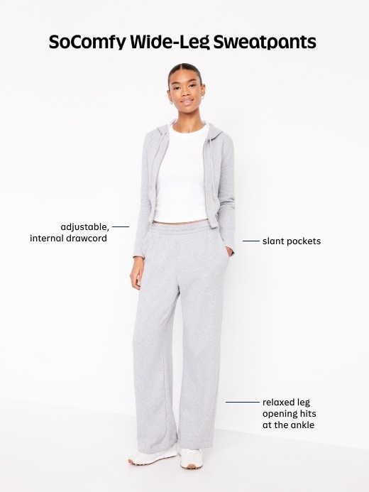 Image number 8 showing, High-Waisted Wide-Leg Sweatpants
