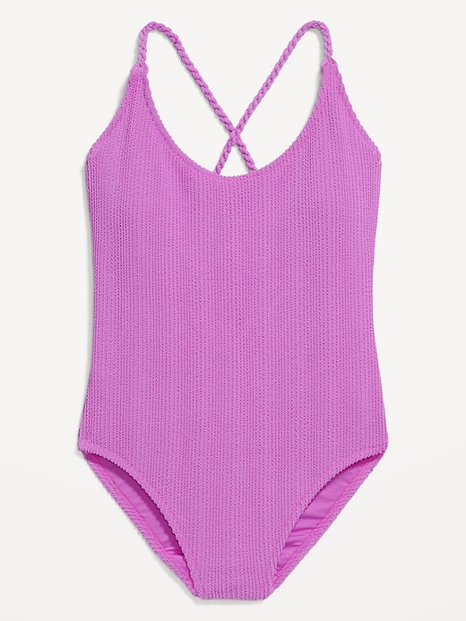 Image number 4 showing, Ribbed Braided-Strap One-Piece Swimsuit