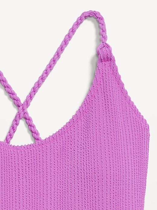 Image number 9 showing, Ribbed Braided-Strap One-Piece Swimsuit