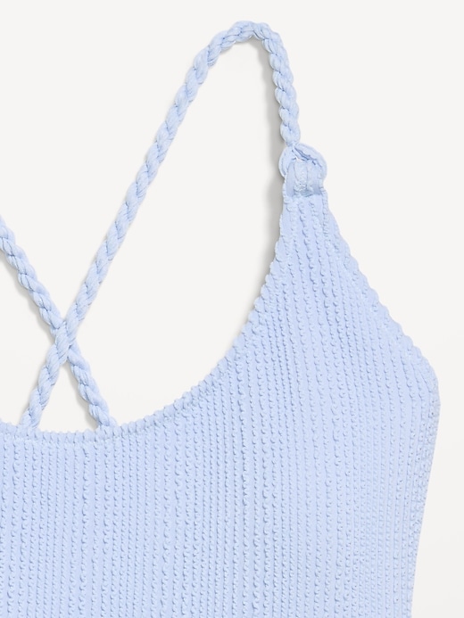 Image number 9 showing, Ribbed Braided-Strap One-Piece Swimsuit