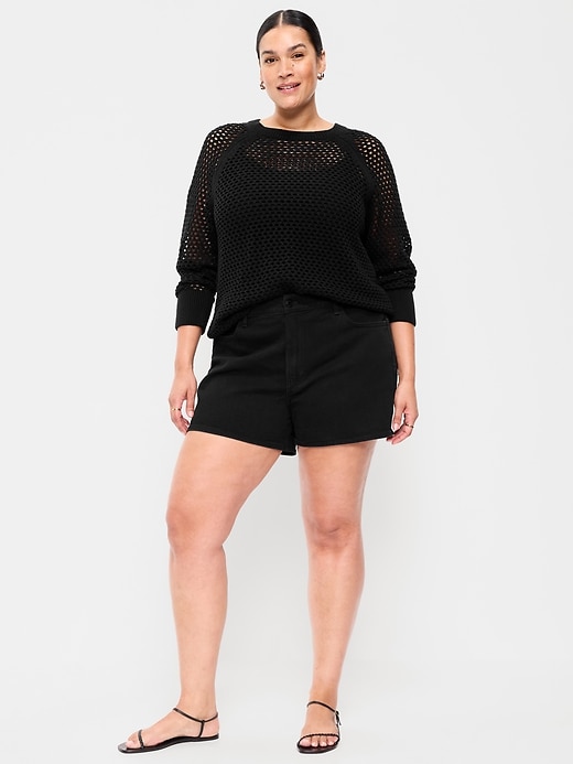 Image number 7 showing, High-Waisted Wow Baggy Jean Shorts -- 5-inch inseam