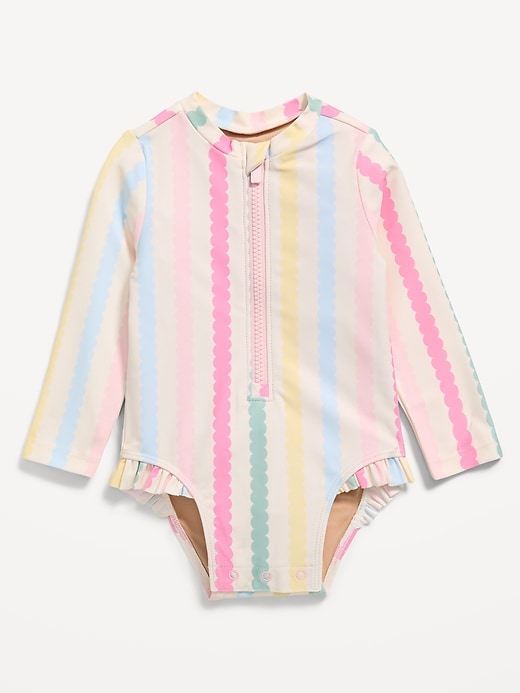 Image number 1 showing, Long-Sleeve Rashguard Swim One-Piece for Baby