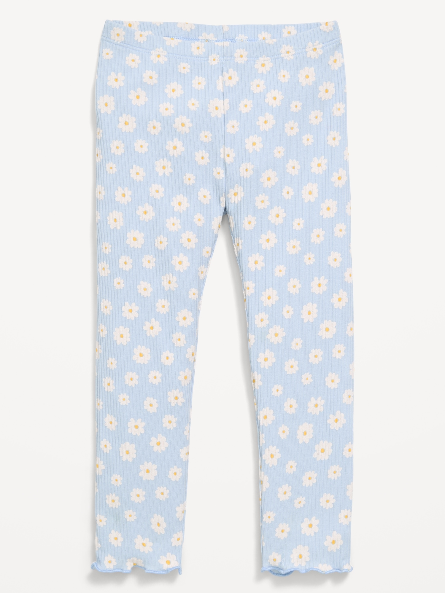 Printed Full-Length Textured Leggings for Toddler Girls