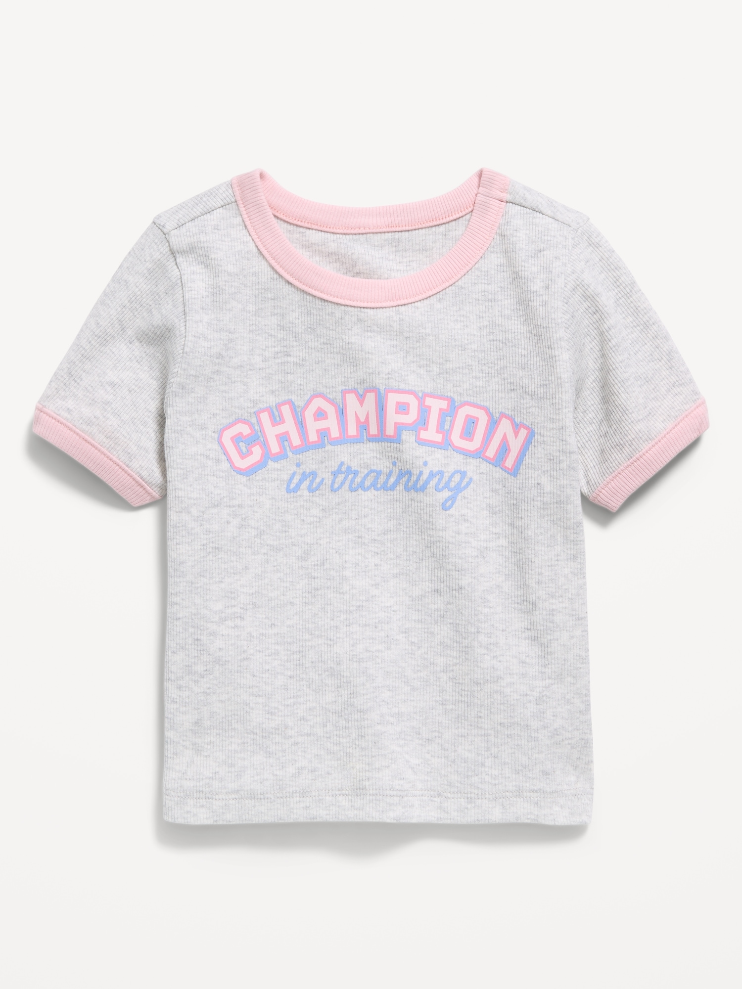 Short-Sleeve Ringer Graphic T-Shirt for Toddler Girls