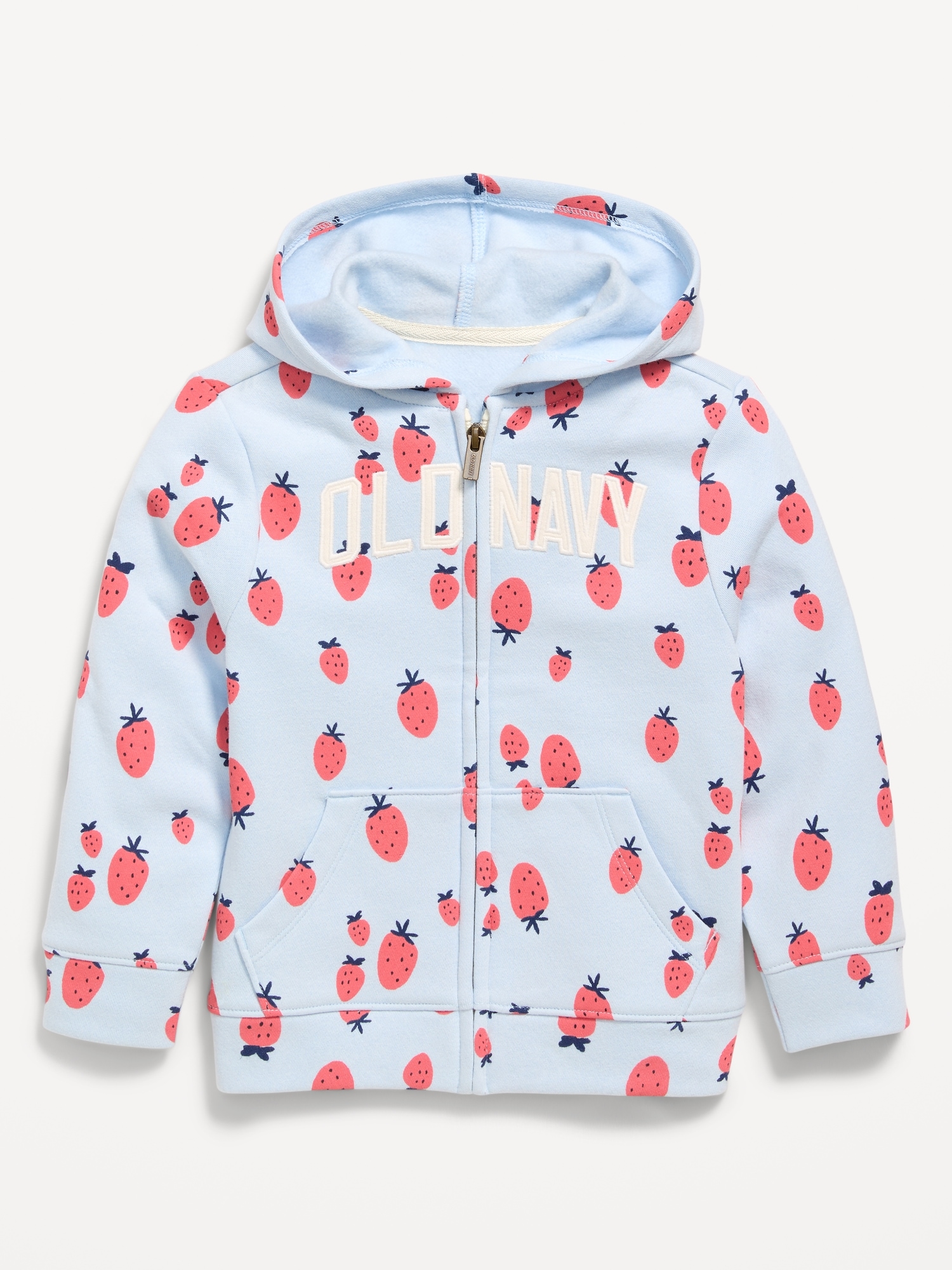 Printed Logo-Graphic Zip Hoodie for Toddler Girls
