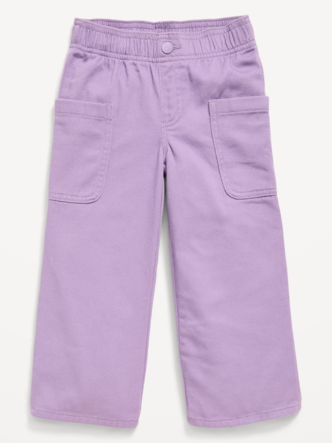 High-Waisted Baggy Wide-Leg Pull-On Pants for Toddler Girls