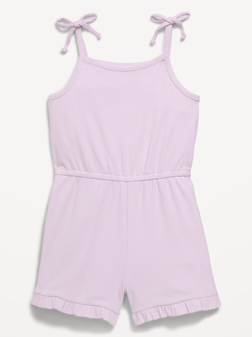 Image number 1 showing, Sleeveless Tie-Bow Ribbed Romper for Toddler Girls