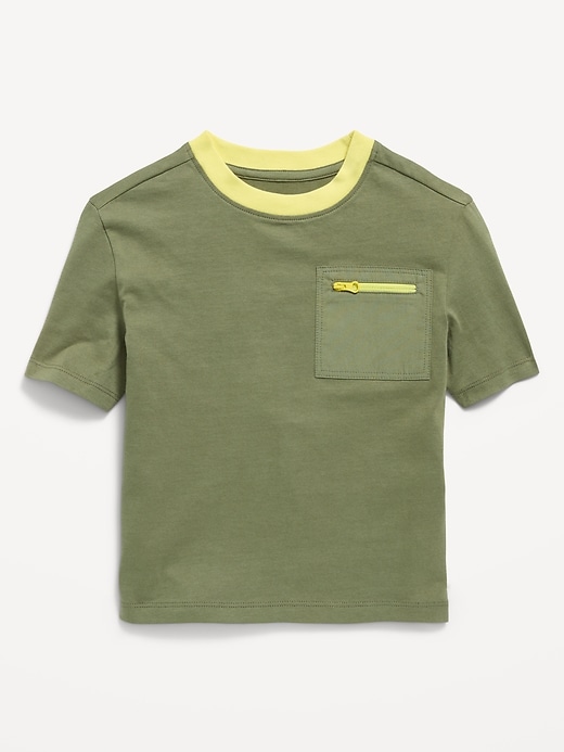 Image number 1 showing, Oversized Short-Sleeve Utility Pocket T-Shirt for Toddler Boys