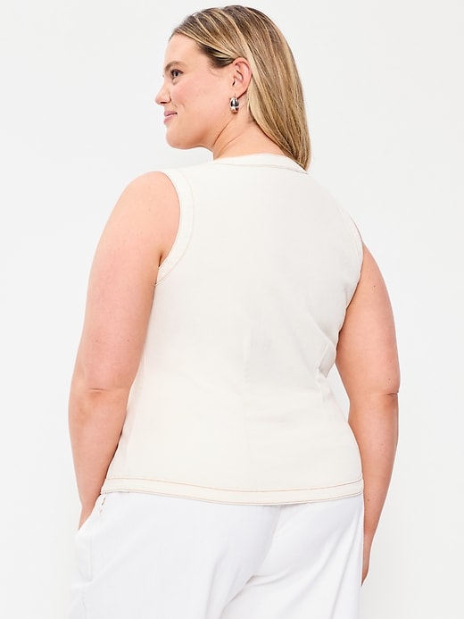 Image number 8 showing, Sleeveless Longline Denim Vest