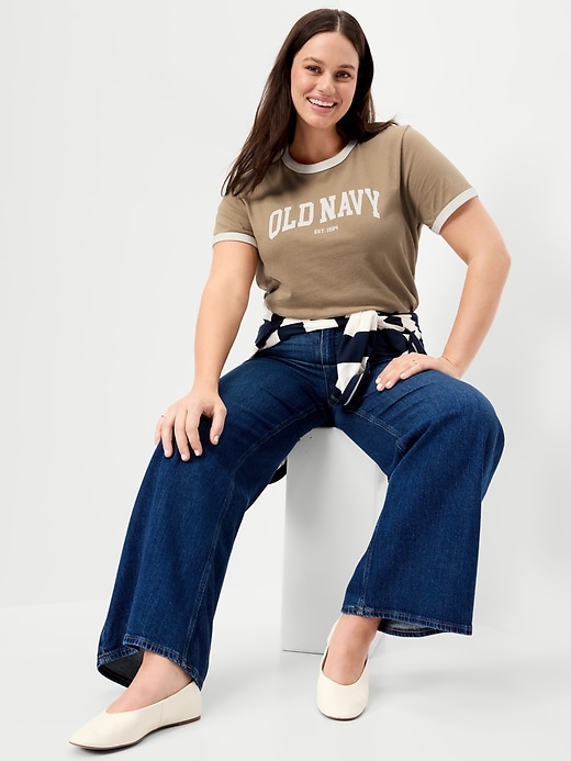 Image number 3 showing, EveryWear Crew-Neck Logo-Graphic Ringer T-Shirt