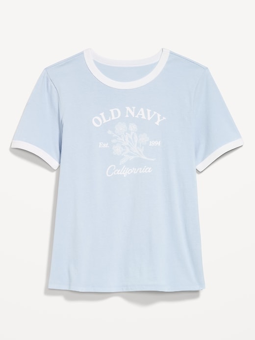 Image number 5 showing, EveryWear Crew-Neck Logo-Graphic Ringer T-Shirt