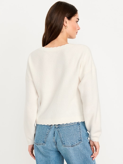 Image number 2 showing, SoSoft Crew-Neck Bobble Heart Sweater