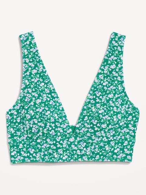 Pique Longline Bikini Swim Top