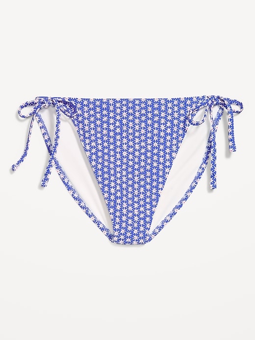 L'image numéro 4 présente Bas de bikini à broderie anglaise noué sur le côté