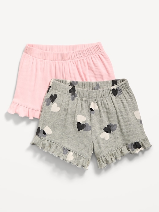 Image number 1 showing, Ruffle-Hem Ribbed Shorts 2-Pack for Toddler Girls