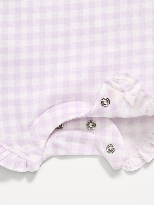 L'image numéro 2 présente Barboteuse sans manches à bretelles nouées à motif pour bébé