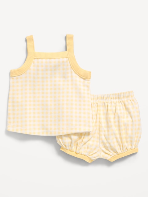 ENSEMBLE DE CAMISOLE ET SHORT CÔTELÉS POUR BÉBÉ