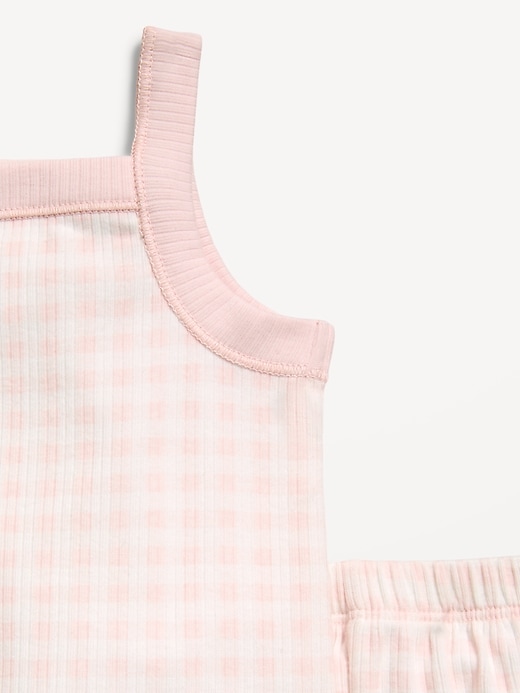L'image numéro 3 présente Ensemble de camisole et short côtelés pour bébé