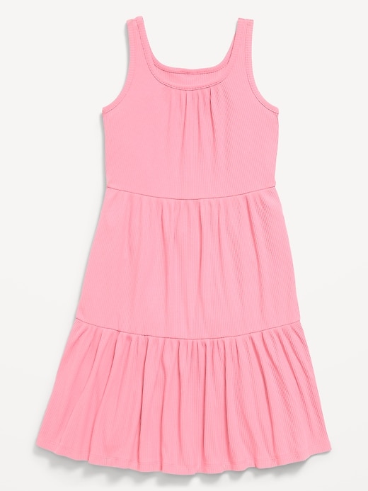 Image number 1 showing, Sleeveless Ribbed Fit and Flare Dress for Girls