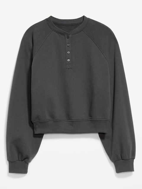 SoComfy Oversized Button-Front Sweatshirt