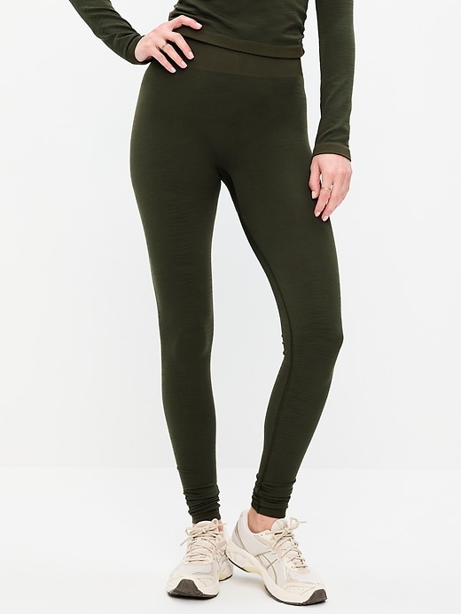 Image number 1 showing, High-Waisted Jacquard Leggings