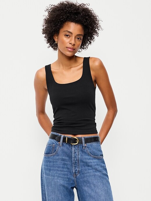 Image number 1 showing, Hug Double-Layer Scoop-Neck Tank Top