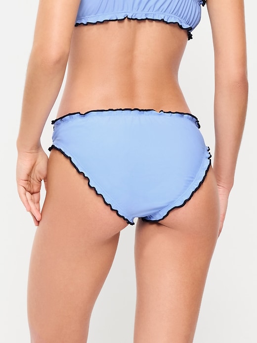 Image number 2 showing, Mid-Rise Ruffle Trim Swim Bottoms