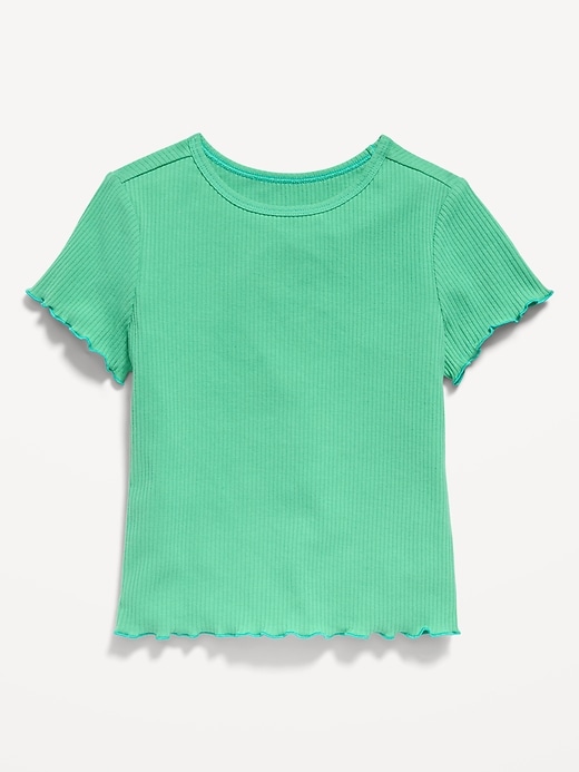 Image number 1 showing, Short-Sleeve Lettuce-Edge T-Shirt for Toddler Girls