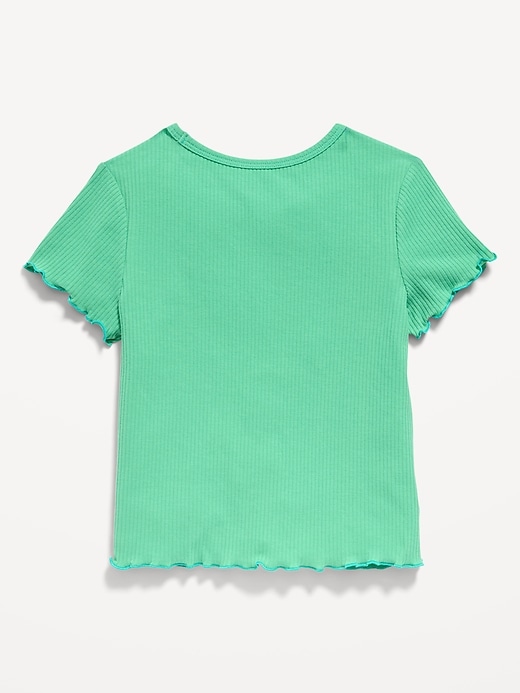 Image number 2 showing, Short-Sleeve Lettuce-Edge T-Shirt for Toddler Girls