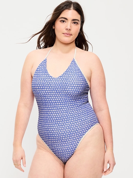 Image number 5 showing, V-Neck Halter Swimsuit